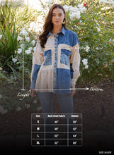 Load image into Gallery viewer, 5887-Mixed Media Spliced Denim Shirt with Seersucker
