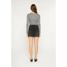 Load image into Gallery viewer, 5877- MICA-High Rise Raw Hem Mini Skirt-INK
