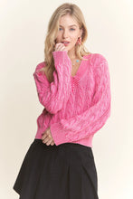 Load image into Gallery viewer, 4656-Mineral Washed Sweater Top-PINK
