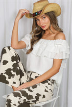 Load image into Gallery viewer, 6005-Off-The-Shoulder Layered Ruffle TOP-WHITE
