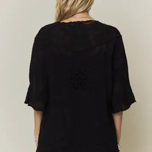 Load image into Gallery viewer, 6258- Boho Embroidery Kimono Cardigan-BLACK

