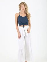Load image into Gallery viewer, 6250- Tie Waist Wide Leg Pants-WHITE
