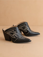 Load image into Gallery viewer, 6710- The Kiara BLACK | Western Inspired Heeled Fall Mule
