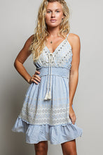 Load image into Gallery viewer, 5965-V-Neck Sleeveless Cotton Dress Eyelet -DENIM
