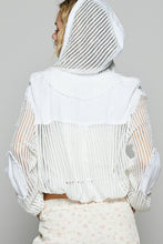 Load image into Gallery viewer, 5798- POL  Button Down Pocket Front Hoodie-WHITE
