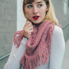 Load image into Gallery viewer, 5604-Pointelle Fringe Infinity Scarf
