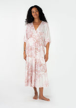 Load image into Gallery viewer, 3480-Floral Dolman Sleeve Surplice Tiered Maxi Dress
