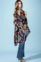 Load image into Gallery viewer, 6498- Midnight Monarch Viscose Kimono
