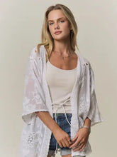 Load image into Gallery viewer, 6259- Boho Embroidery Kimono Cardigan-WHITE
