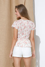 Load image into Gallery viewer, 5944-Smocked Bodice Peplum Top
