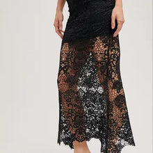 Load image into Gallery viewer, 6315- Lace Maxi Skirt-BLACK
