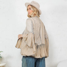 Load image into Gallery viewer, 6038- Elegant Kimono-Inspired Frill Shrug-cream
