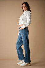 Load image into Gallery viewer, 6523- Western Military Button Twill Jacket-WHITE
