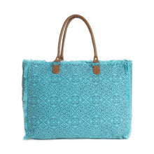Load image into Gallery viewer, 5999- MYRA-Triple Fork Ranch Weekender Bag in Turquoise
