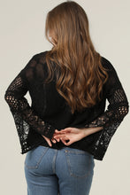 Load image into Gallery viewer, 6663- Light Weight Flare Bell Slit Sleeve Pullover-BLACK
