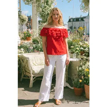 Load image into Gallery viewer, 6194-Off-The-Shoulder Layered Ruffle TOP-RED
