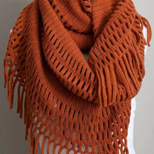 Load image into Gallery viewer, 5605-Tassel Fringe Knit Infinity Scarf
