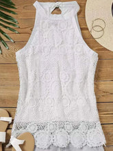 Load image into Gallery viewer, 5854-Halter Sleeveless Lace Top-WHITE
