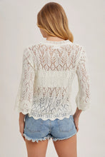 Load image into Gallery viewer, 6356- Crochet Knit Pullover Top with No Lining-IVORY
