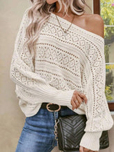 Load image into Gallery viewer, 5855-Hollow Out Bat Sleeve Shoulder Knit Sweater-BEIGE

