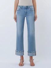 Load image into Gallery viewer, 5872- LOVERVET.Mid Rise Medium Light Cuffed Slim Wide Jeans
