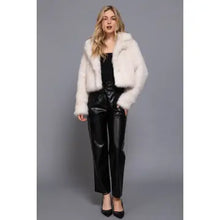 Load image into Gallery viewer, 6403- Long Sleeve  Faux Fur Cropped Jacket-CREAM
