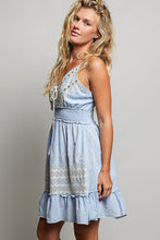 Load image into Gallery viewer, 5965-V-Neck Sleeveless Cotton Dress Eyelet -DENIM
