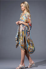 Load image into Gallery viewer, 6497-Gold Blue Mandala Viscose Kimono
