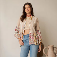 Load image into Gallery viewer, 5948-Boho Floral Embroidered Lace Trim Cardigan
