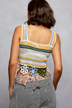 Load image into Gallery viewer, 6063- Sleeveless Crochet Weave Knit Top-YELLOW

