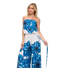 Load image into Gallery viewer, 6270- ARIELLA BLUE AND WHITE JUMPSUIT
