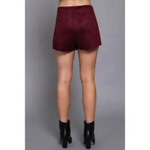 Load image into Gallery viewer, 6399- Front Wrap Faux Suede Skort-WINE
