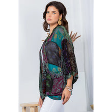 Load image into Gallery viewer, 4591-Western Kimono Top in Overdyed Mix N Match Patches
