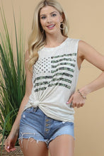 Load image into Gallery viewer, 6023-American Flag Camo Graphic Sleeveless Top
