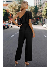 Load image into Gallery viewer, 5130-One Shoulder High Waist Fit Jumpsuit-BLACK
