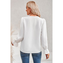Load image into Gallery viewer, 4280-Color Block Deep V Neck Lace Loose Fit Blouse
