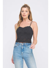 Load image into Gallery viewer, 5862-Rose Jacquard Lace Scallop Edge Bralette-ONE SIZE
