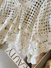 Load image into Gallery viewer, 5915- Crochet Open-Front Cardigan-BEIGE ONE SIZE
