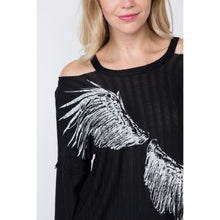 Load image into Gallery viewer, 5495-Cut Out Long Sleeve Top with Wings
