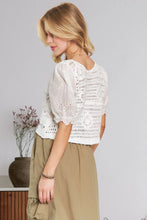 Load image into Gallery viewer, 5956-Eyelet Sleeve Blouse-WHITE
