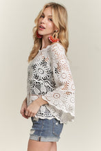 Load image into Gallery viewer, 5932-Bell Sleeve Crochet Top Blouse -WHITE
