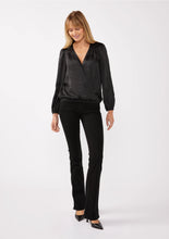 Load image into Gallery viewer, 5441-V-Neck Raglan Sleeve Top-BLACK
