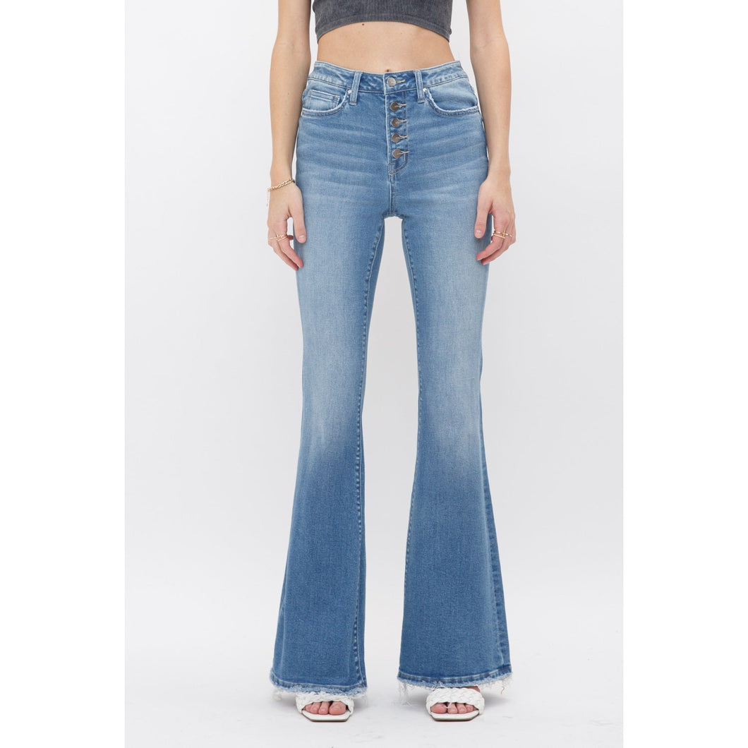 4212-Bijou High Rise Flare with Button Fly