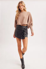 Load image into Gallery viewer, 6370- Twisted Knot Mini Wrap Skort-BLACK
