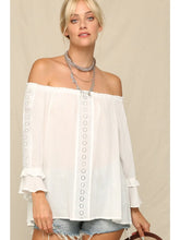 Load image into Gallery viewer, 5151-Lightweight Flowy Top with An Off Shoulder-WHITE
