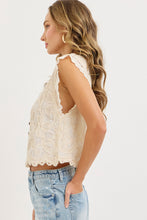Load image into Gallery viewer, 6030-Cotton Gauze Floral Embroidery Crochet Boho Top
