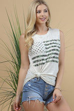 Load image into Gallery viewer, 6023-American Flag Camo Graphic Sleeveless Top
