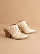 Load image into Gallery viewer, 6585- The Kiara Off White | Western Inspired Heeled Fall Mule
