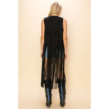 Load image into Gallery viewer, 5496-Faux Suede Long Fringe Sleeveless Vest
