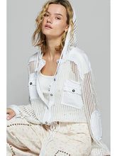 Load image into Gallery viewer, 5798- POL  Button Down Pocket Front Hoodie-WHITE
